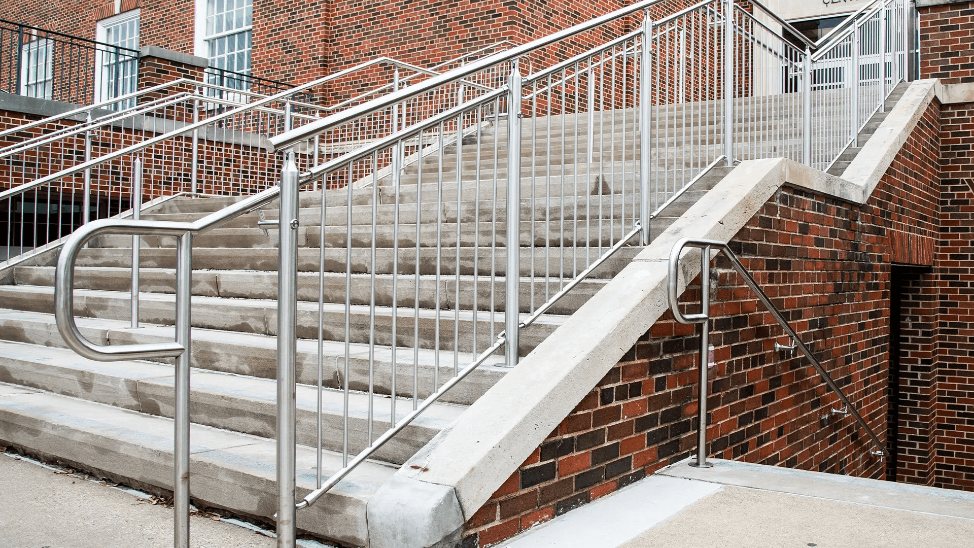 Commercial handrails meeting IBC handrail requirements