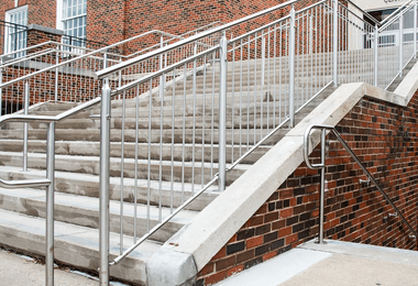 Commercial handrails meeting IBC handrail requirements