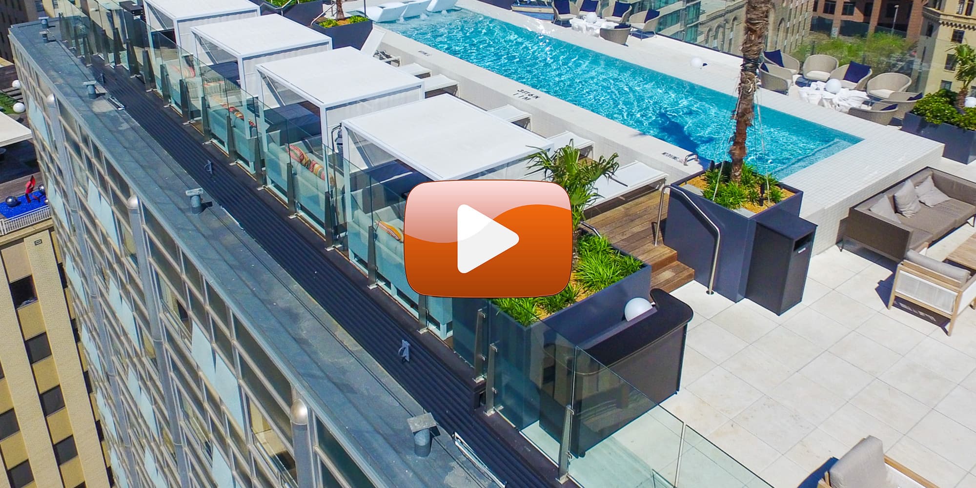 Viva railings dallas statler hotel and residences windwall glass railing system