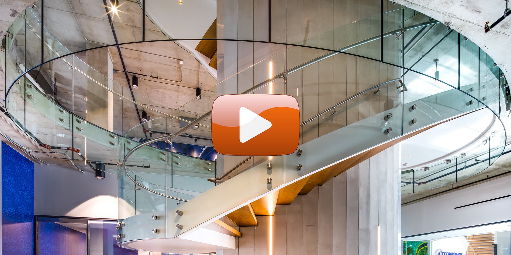 Viva railings esplanade otonomy lab smoke baffle system view glass curved