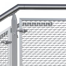 Cube wire mesh railing system side view