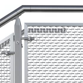 Cube wire mesh railing system side view