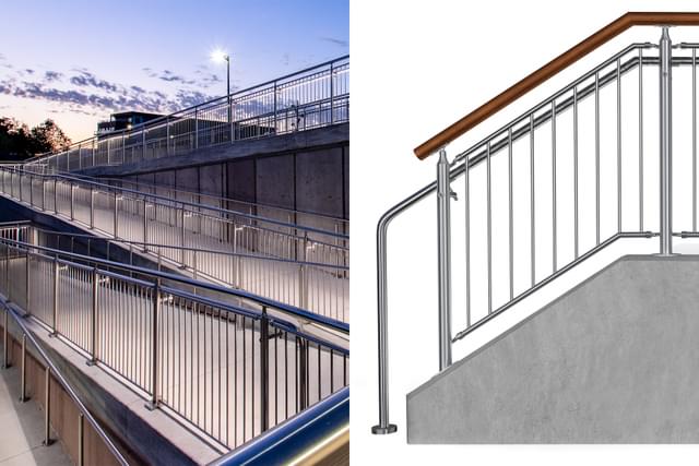 Pit Panel Railing CIRCA® Metal Picket Railing Systems | Viva Railings | VIVA Railings