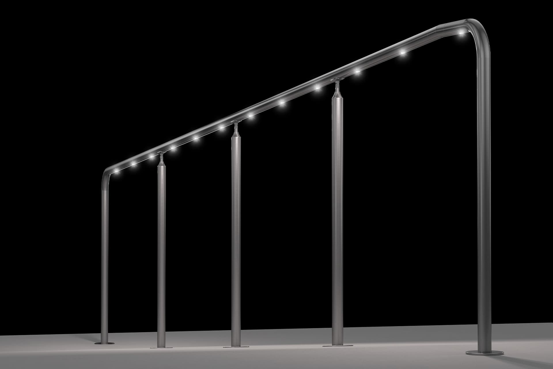 Pod Ramp Railing iRAIL™ LED Pods Illuminated Railing | VIVA Railings | VIVA Railings