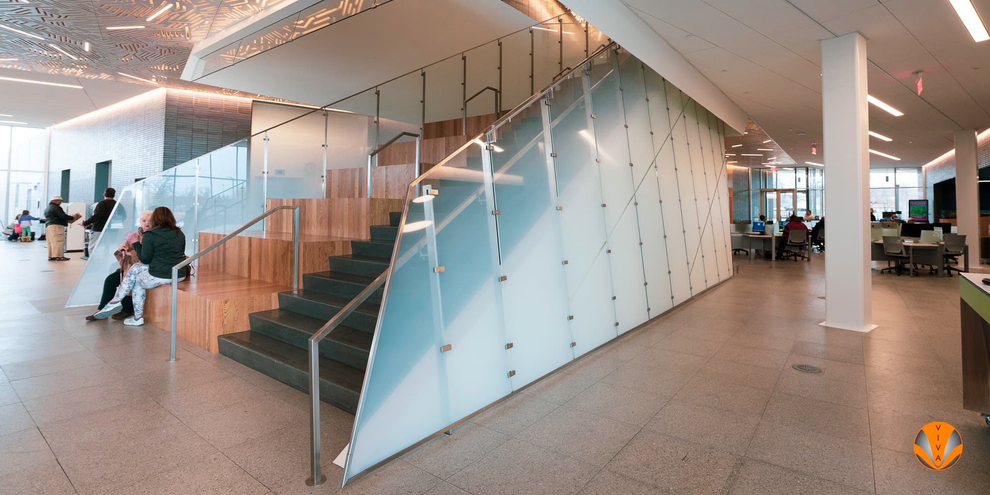 CUSTOM SOLO Glass Railing System at the Norman Central Library, in Norman, OK