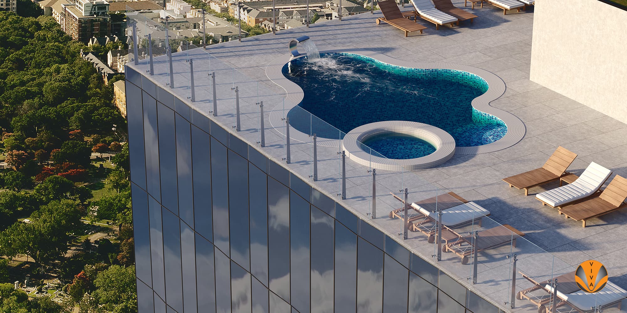 Windwall wind barrier glass system railing 3