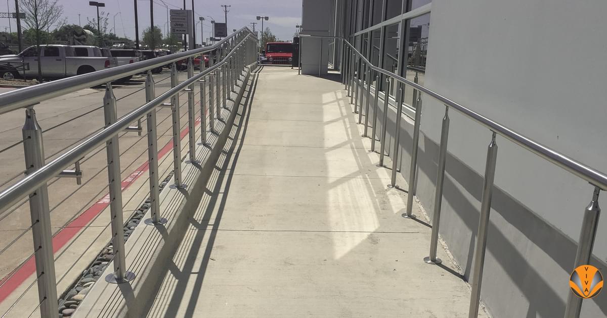 ADA Railing - Outdoor Cable Ramp Railing | RCDJR… | VIVA Railings