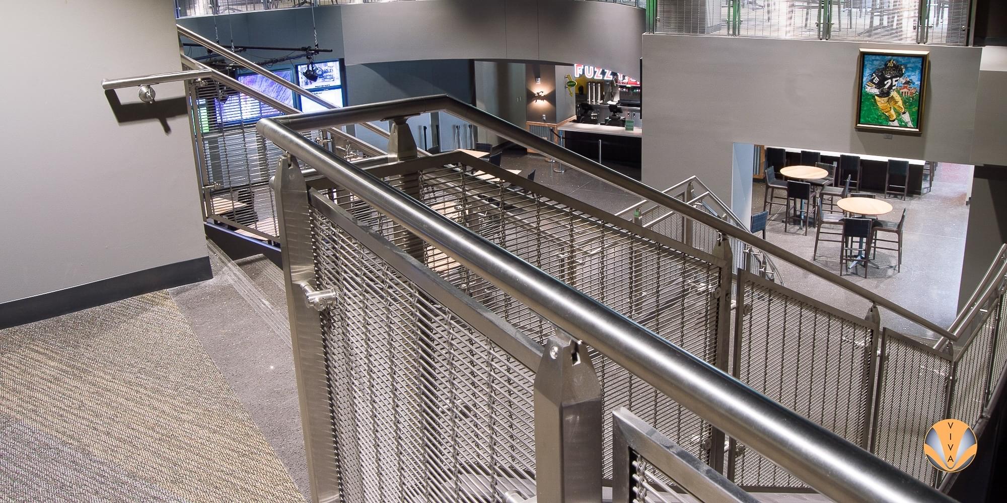 Decorative Panel Railing - CUBE | UNT 1 O' Clock… | VIVA Railings