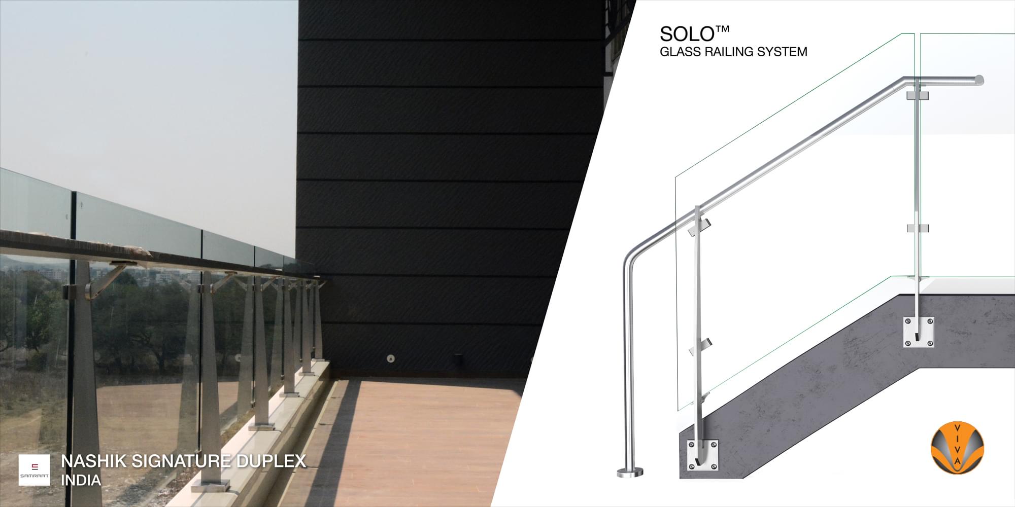 Solo Railing Terrace Railing - SOLO Glass Railing System | Nashik… | VIVA Railings