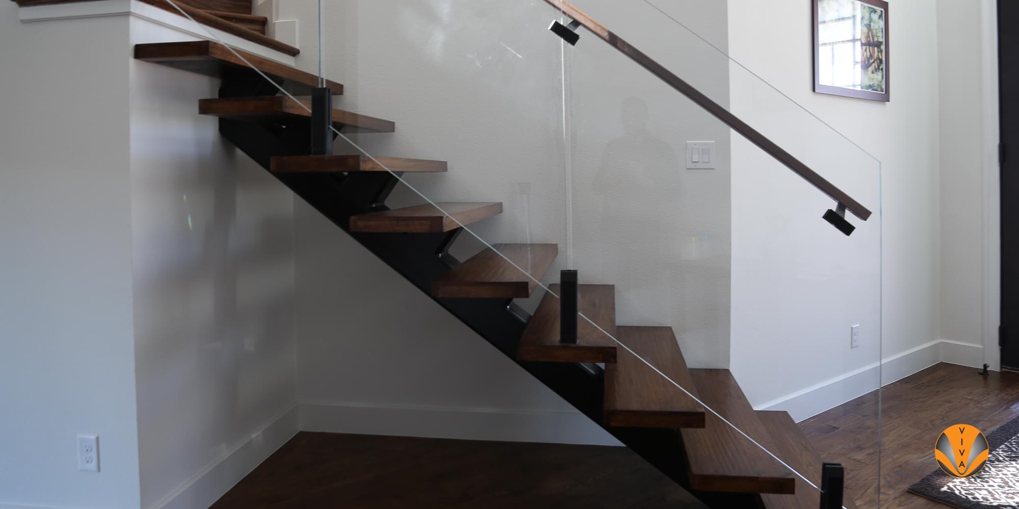 Powder Coated Point Supported Railing - VISIO |… | VIVA Railings