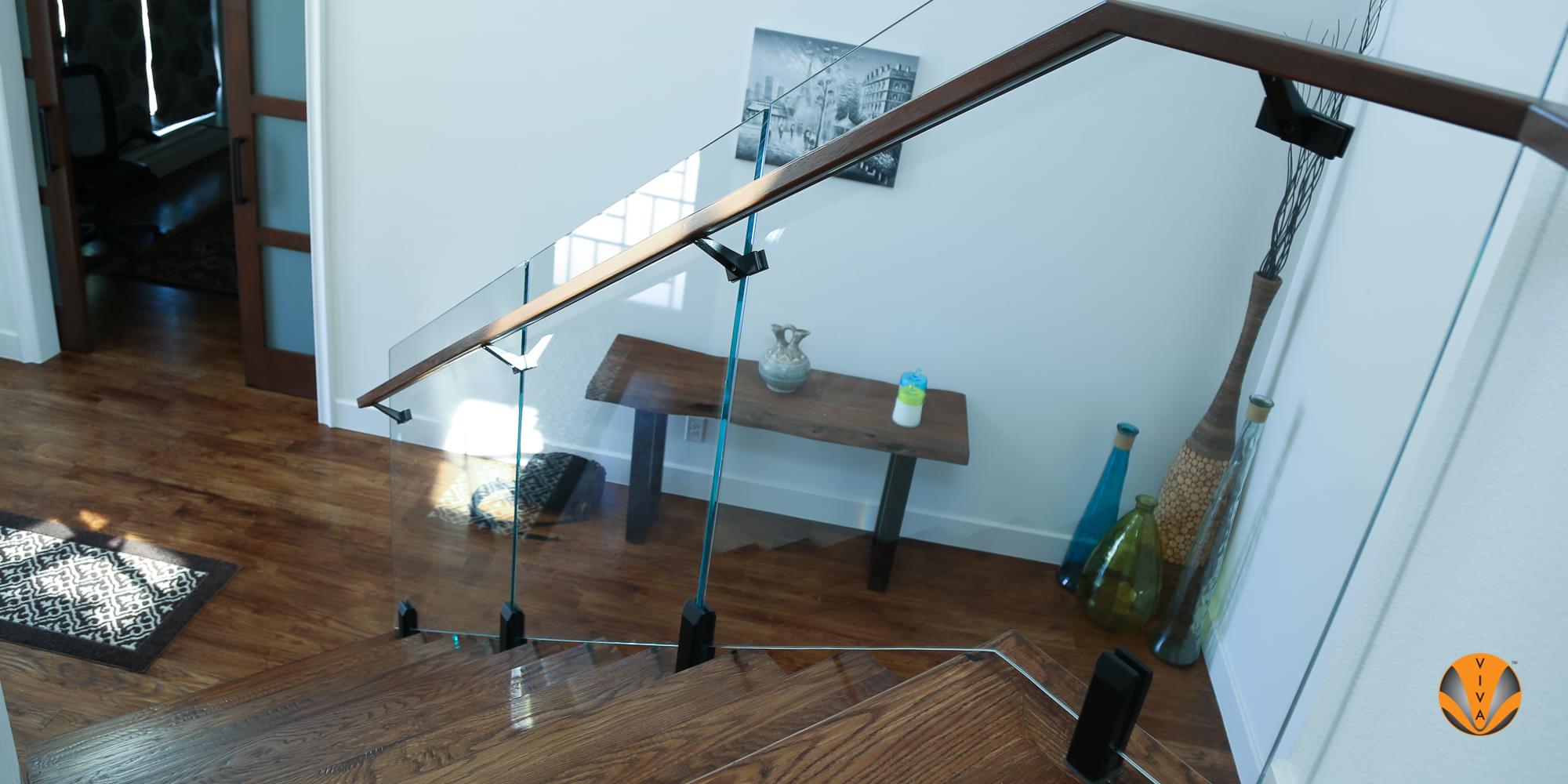 Powder Coated Point Supported Railing - VISIO |… | VIVA Railings