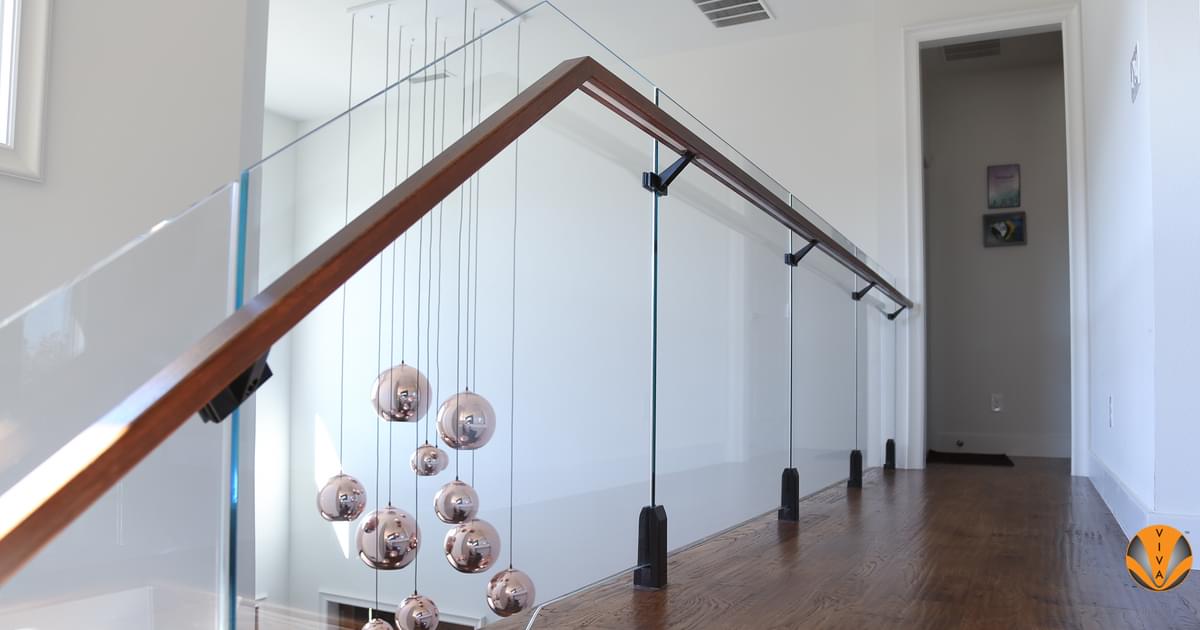 Powder Coated Point Supported Railing - VISIO |… | VIVA Railings