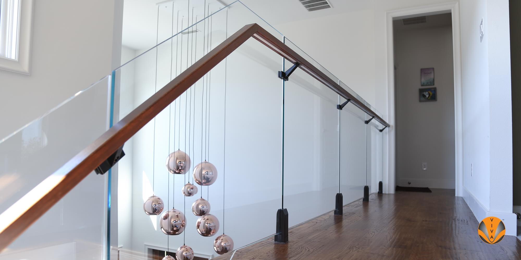 Powder Coated Point Supported Railing - VISIO |… | VIVA Railings