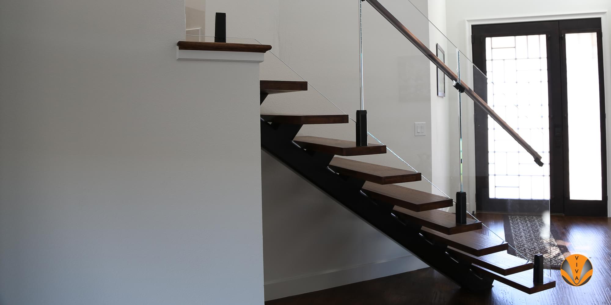 Powder Coated Point Supported Railing - VISIO |… | VIVA Railings