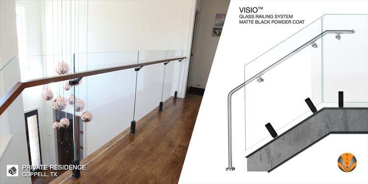 Powder Coated Point Supported Railing - VISIO |… | VIVA Railings