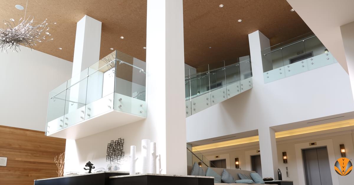 Button Glass Railing Tempered Glass Button Railing | Sheraton Hotels… | VIVA Railings