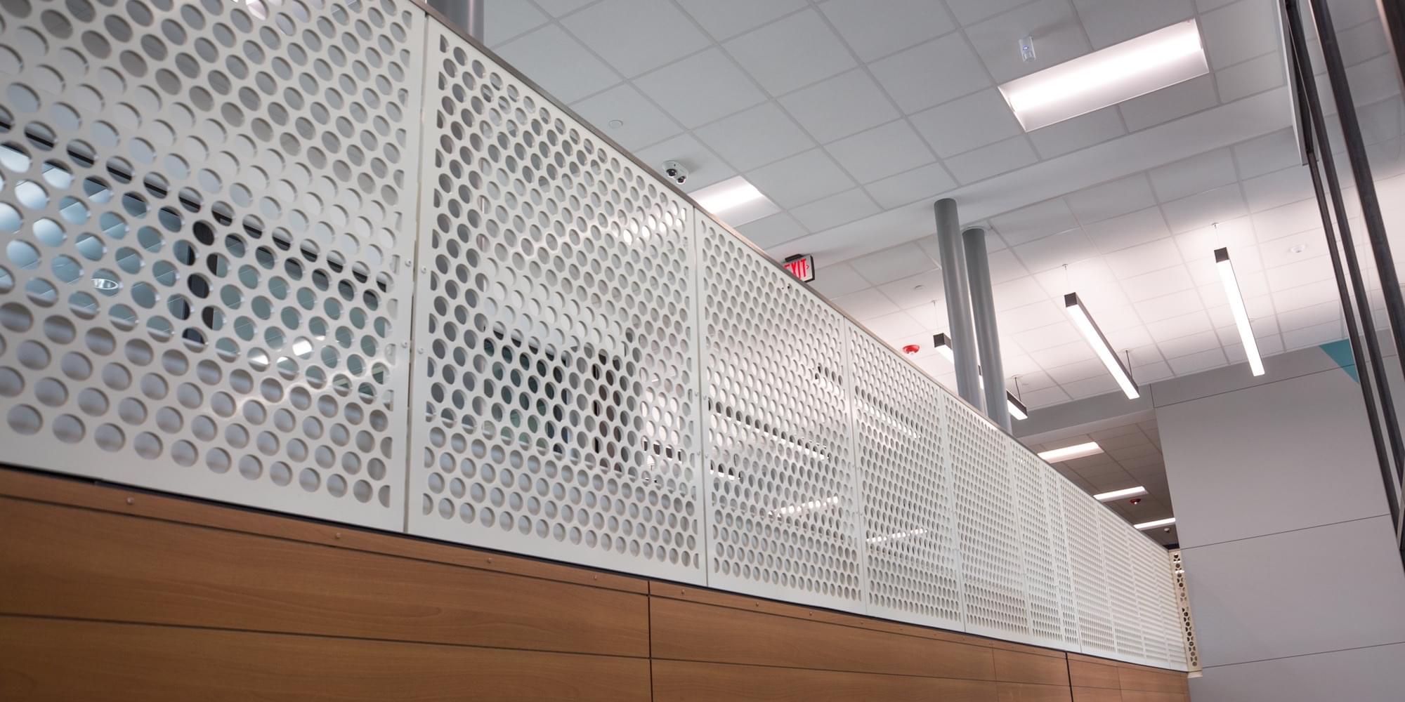 Metal Panel Railing Dallas ISD Walnut Hill Leadership Academy | VIVA Railings