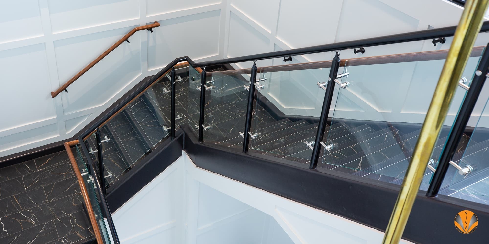 PROSPER FIRE STATION AND ADMIN CIRCA GLASS STAIR RAILING POWDER COAT 4 of 15