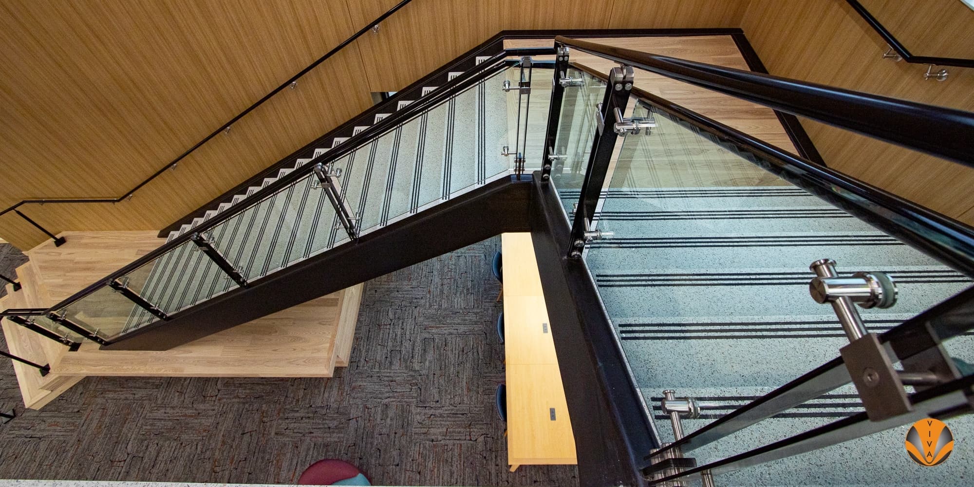 MODERN GLASS RAILING BLADE ANNA COMMUNITY LIBRARY POWDER COAT 14 of 32