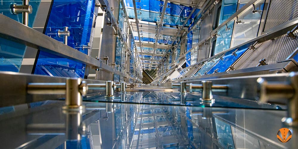 COLORED GLASS PANELS PERF METAL CUSTOM CUBE BUFFALO CLEMENS 11 of 15