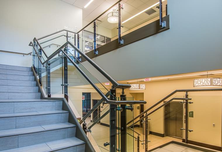 VIVA Railings | Commercial Glass Railing - CUBE | Frost Tower Bank,…