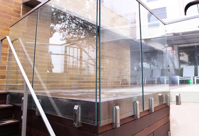 Windwall Glass Railing System | The Statler Dallas… | VIVA Railings
