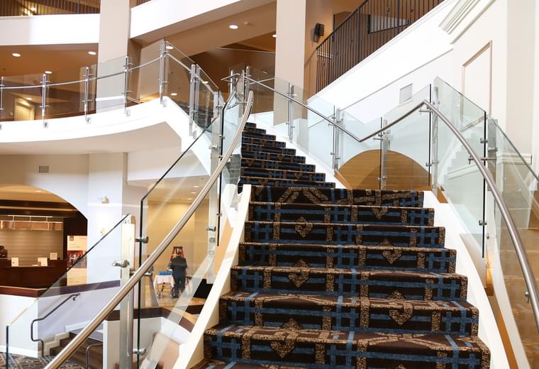 Button Glass Railing VIVA Railings | Tempered Glass Button Railing | Sheraton Hotels…