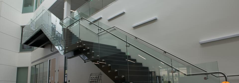 Button Glass Stair Railing | California State… | VIVA Railings