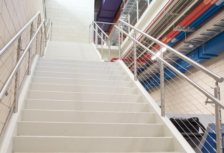 Curved Frameless Glass Railing | Southwest Adventist… | VIVA Railings
