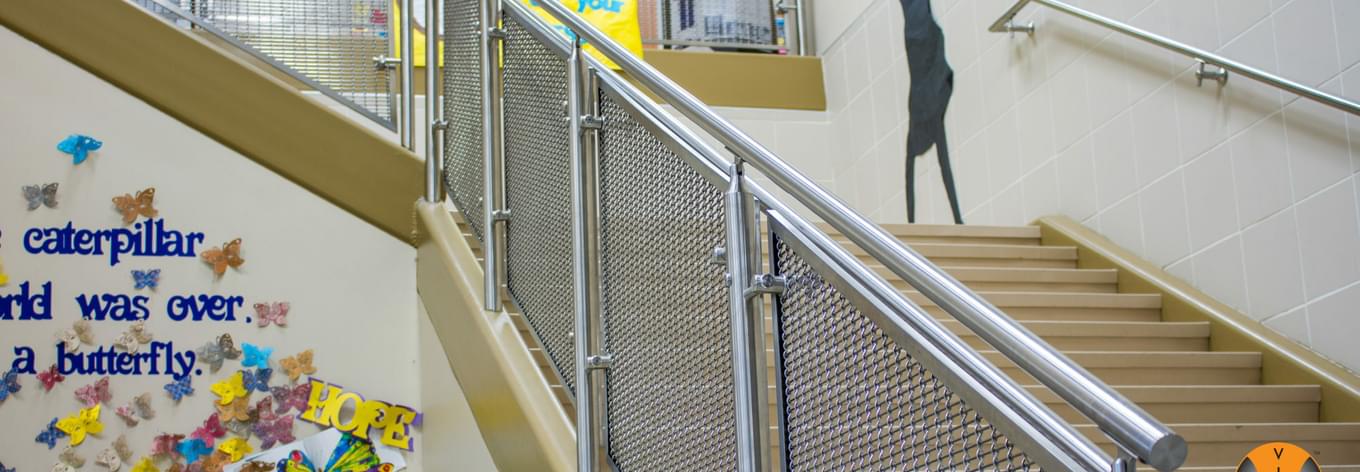 International School Railing Interior Railing Systems | George Bush Elementary… | VIVA Railings