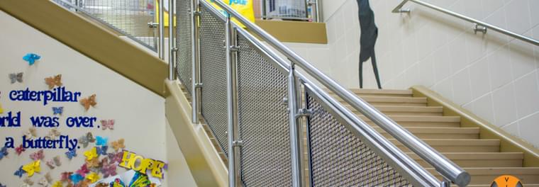 Interior Railing Systems | George Bush Elementary… | VIVA Railings