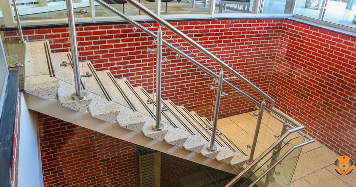 Metal Library Railing Interior Stainless Steel Glass Railing - CIRCA |… | VIVA Railings