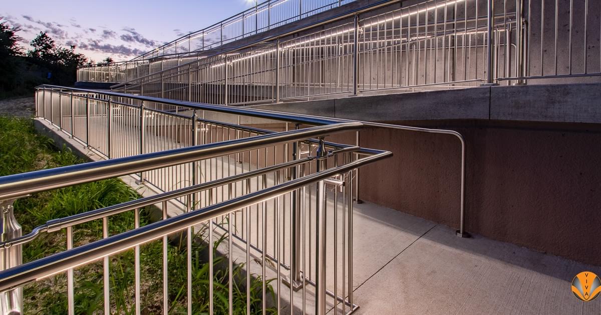 Linear LED Railing - McGrath Amphitheatre Venue | VIVA Railings
