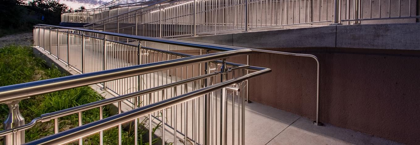 Linear LED Railing - McGrath Amphitheatre Venue | VIVA Railings