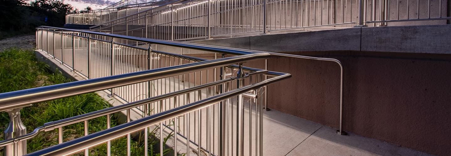 Linear LED Railing - McGrath Amphitheatre Venue | VIVA Railings