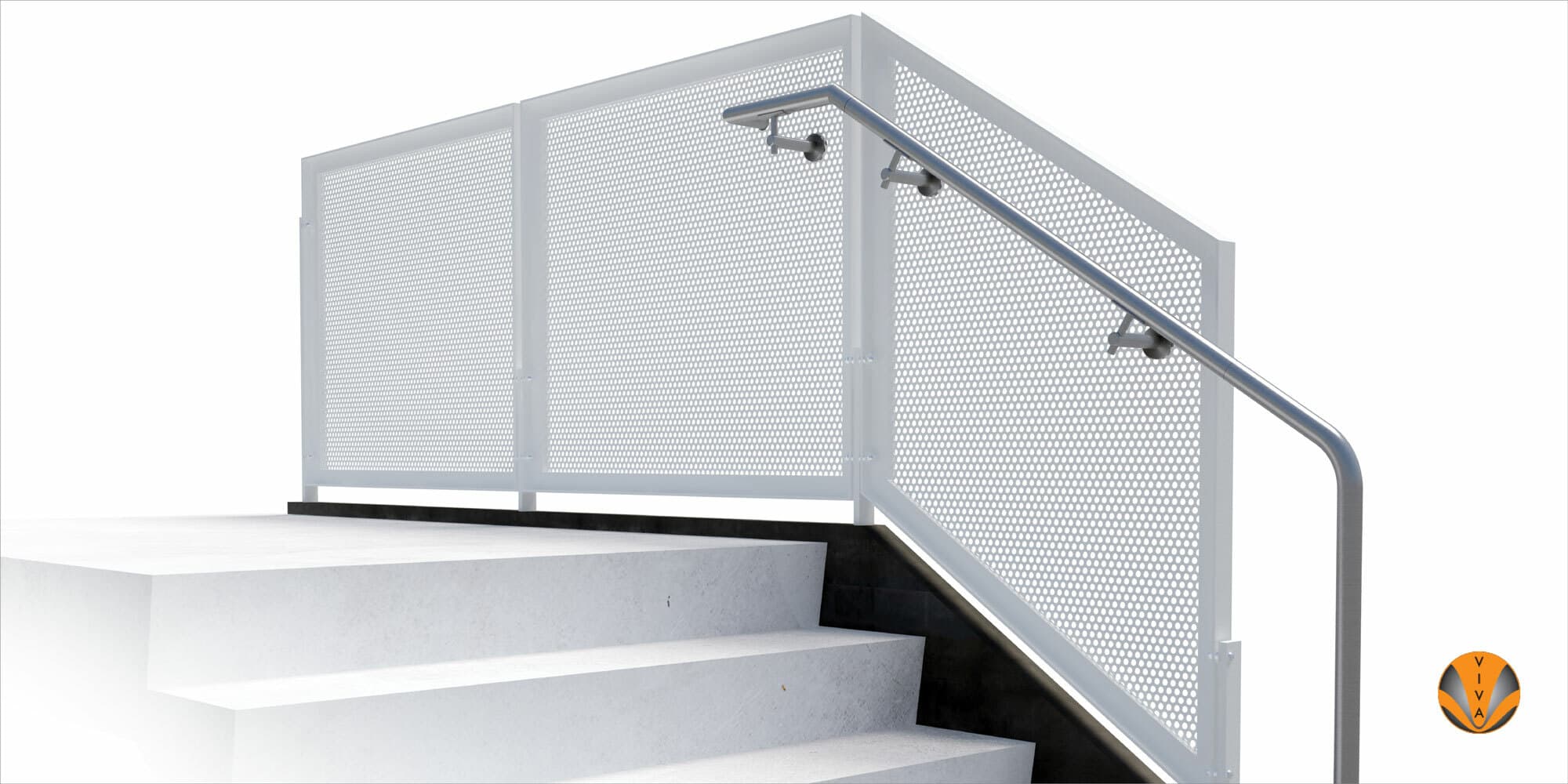 Struc & Enclose (Frame) Metal Panel Railing Systems | Viva Railings