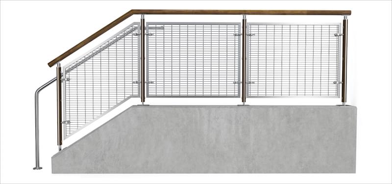 Square Wire Mesh Railing FIN Wire Mesh Railing System | VIVA Railings