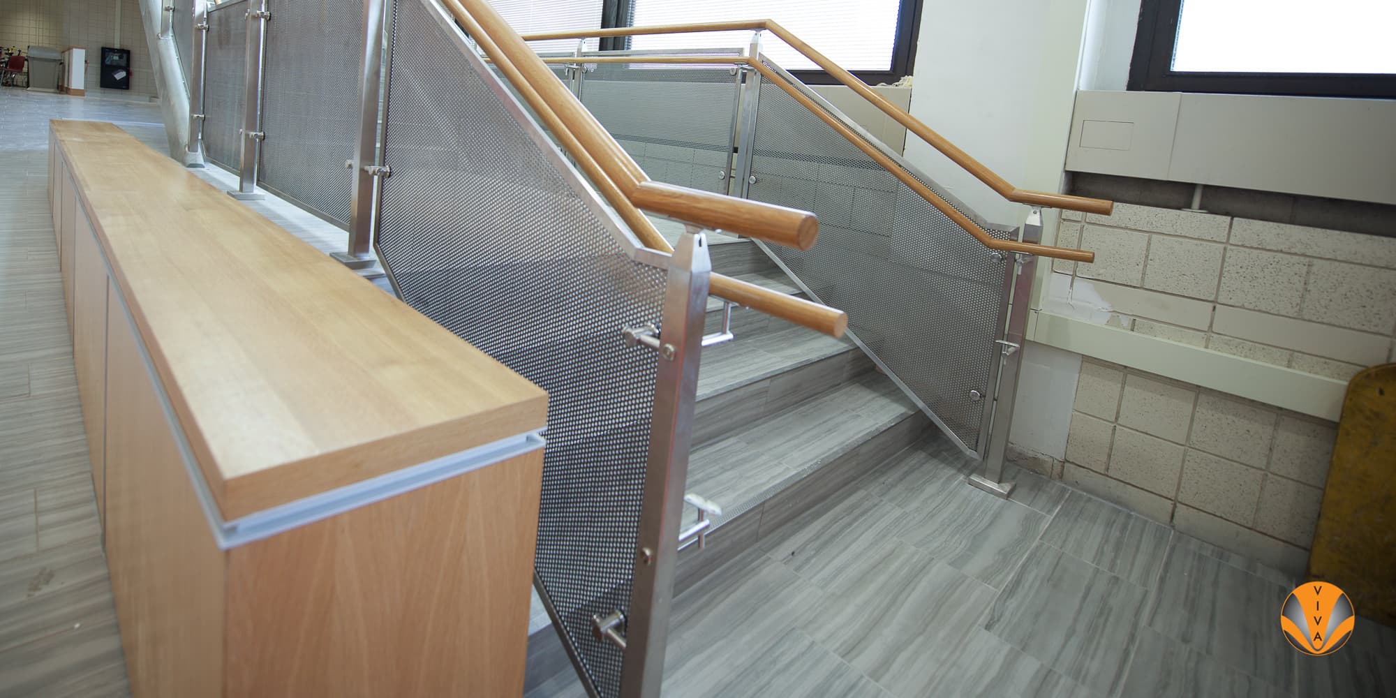 Perforated Metal Panel Railing - CUBE™ | Temple Univ.… | VIVA Railings