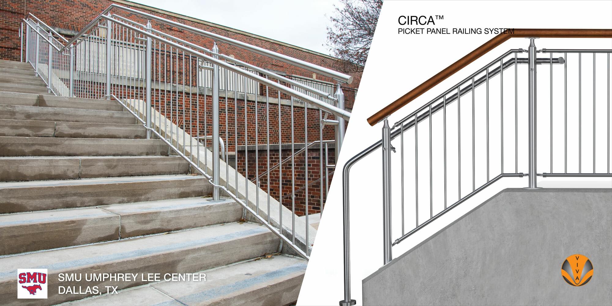 Picket Railing | CIRCA™ Railing at SMU Umphrey | VIVA Railings