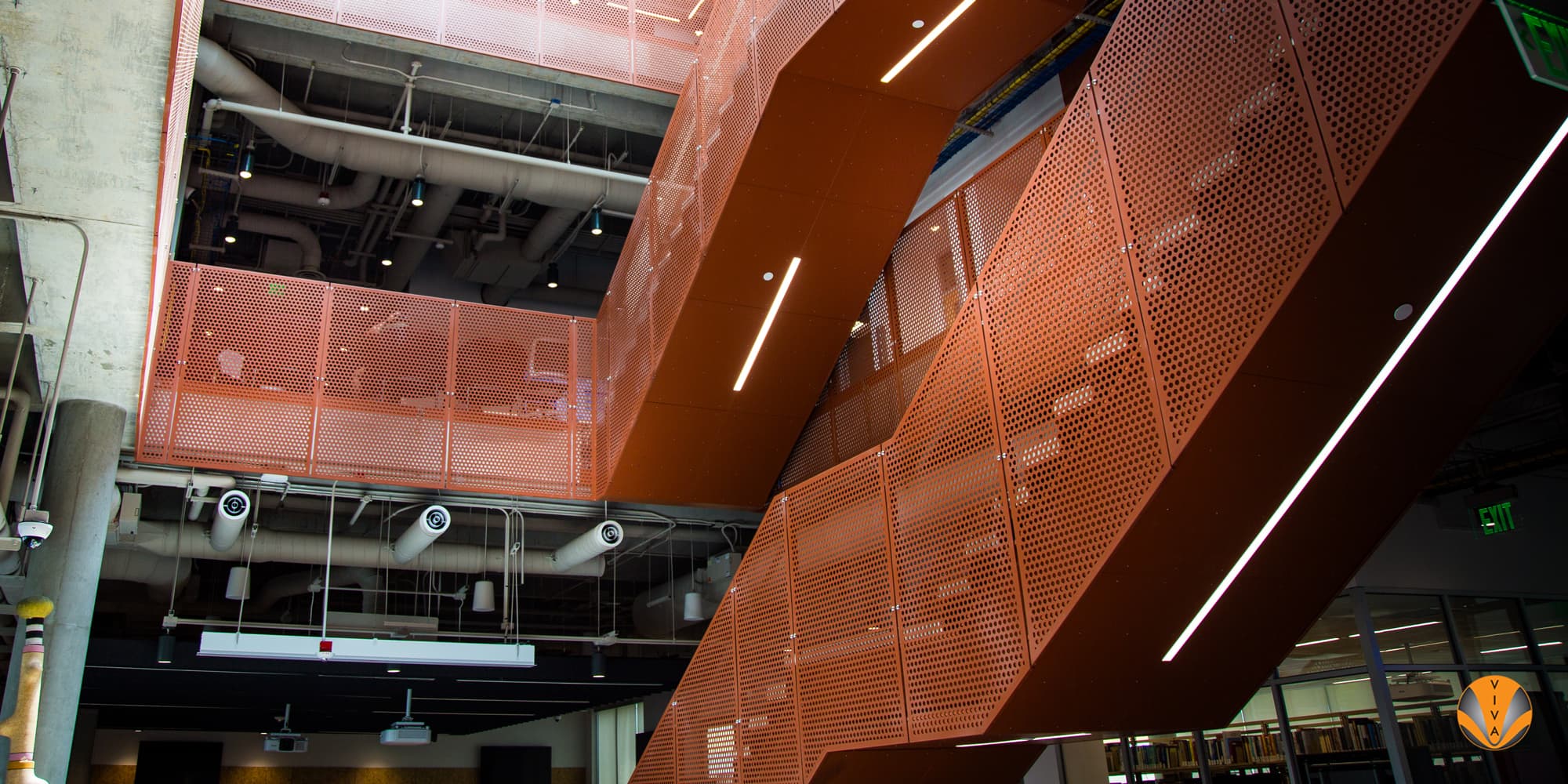 Metal Panel Railing Elevating Education Environments: A Striking Railing… | VIVA Railings