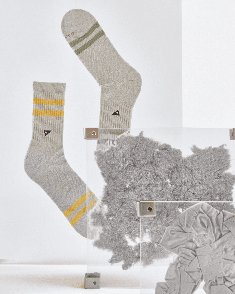 Arvin Goods x Recover™ collaboration for recycled cotton socks