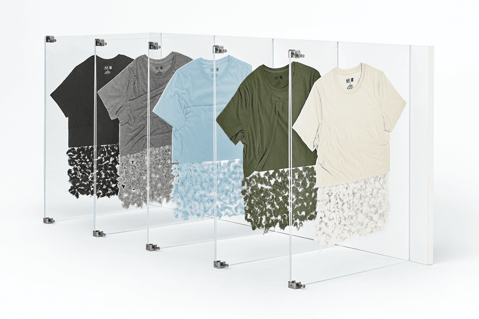 Each sustainably designed t-shirt is made with 20% of Recover’s best in class recycled cotton fiber and is available in eight colors