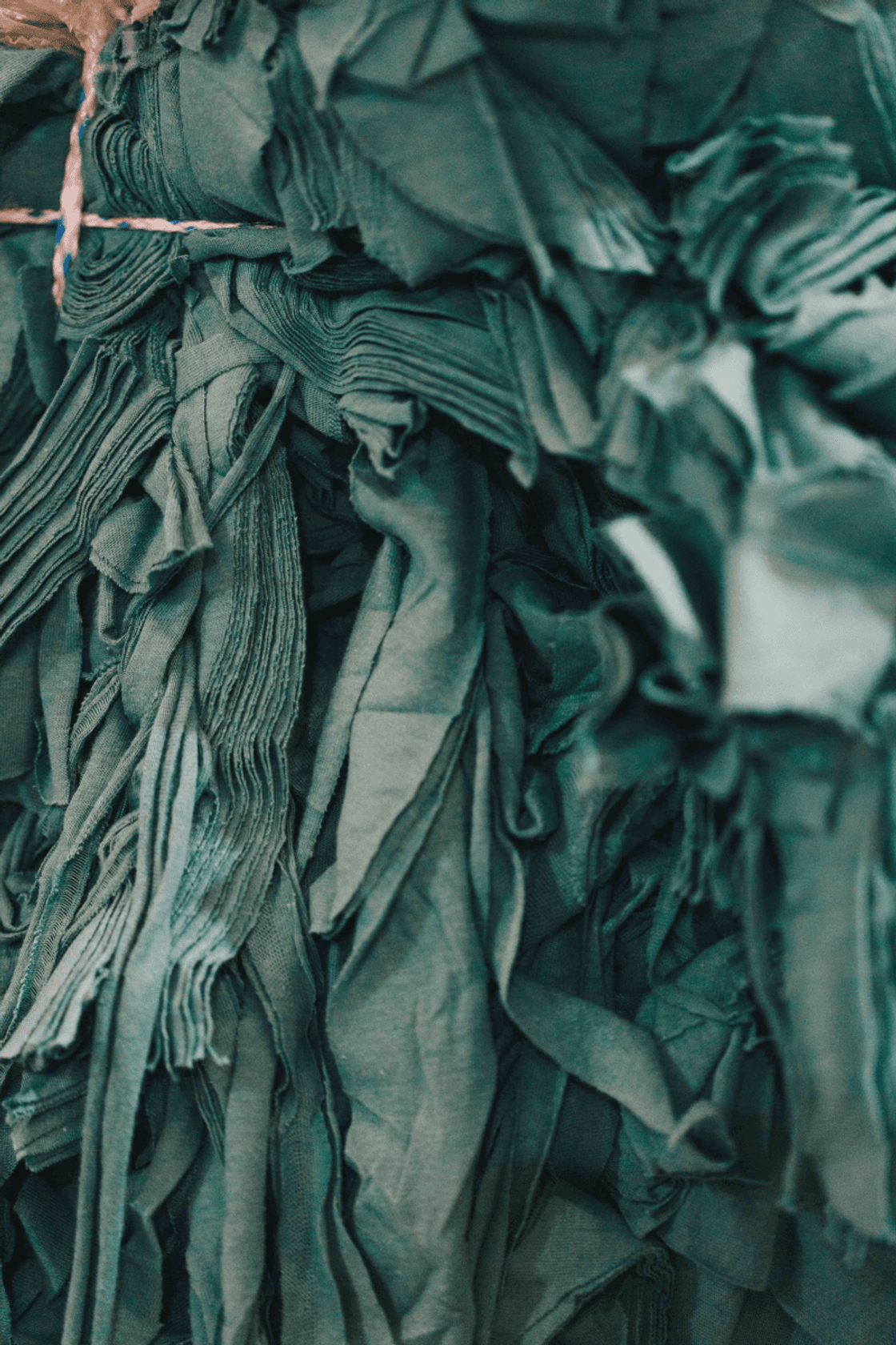Picture of post-industrial textile waste ready to be recycled, to illustrate the waste hierarchy