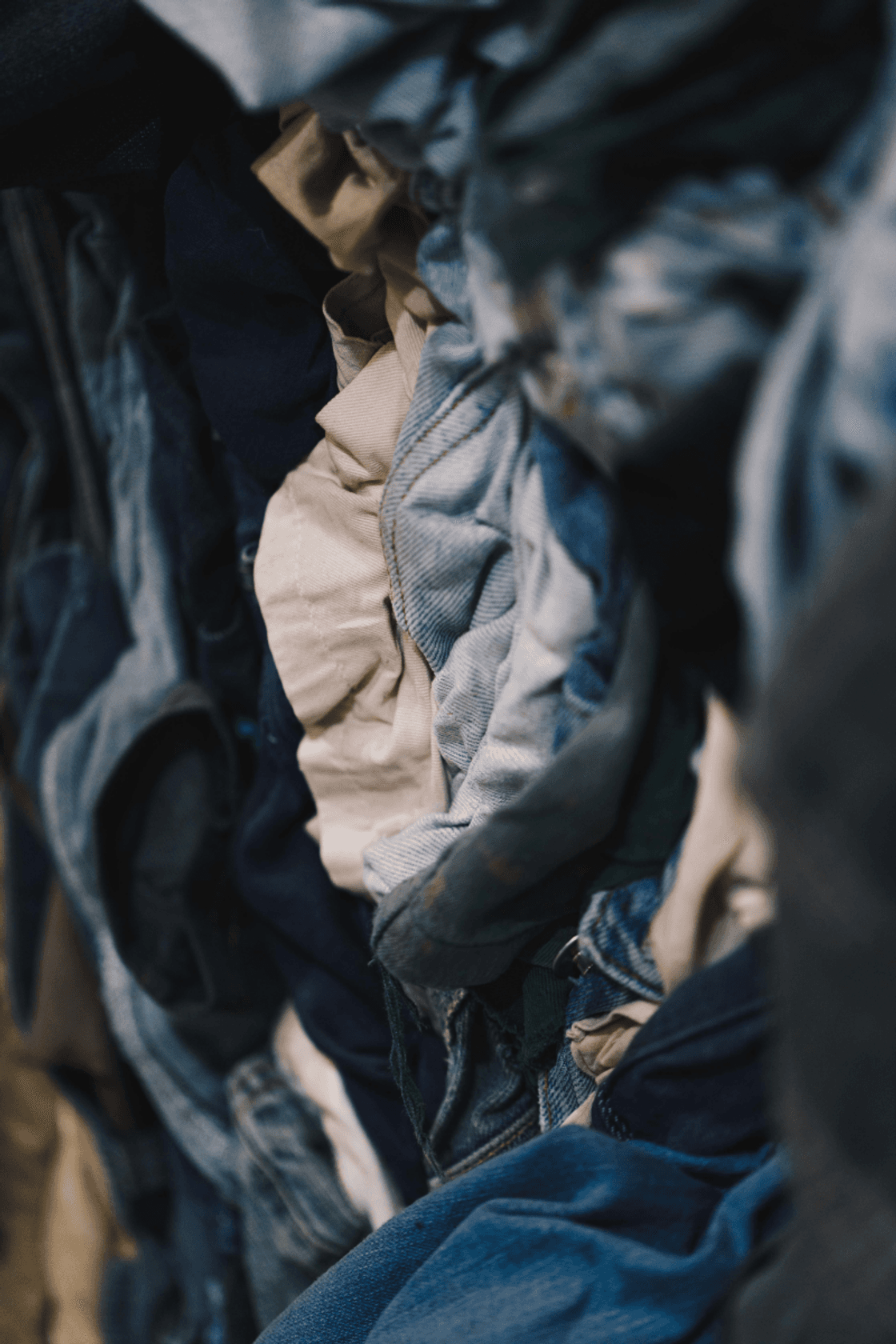 Picture of post-consumer textile waste ready to be recycled, to illustrate the waste hierarchy