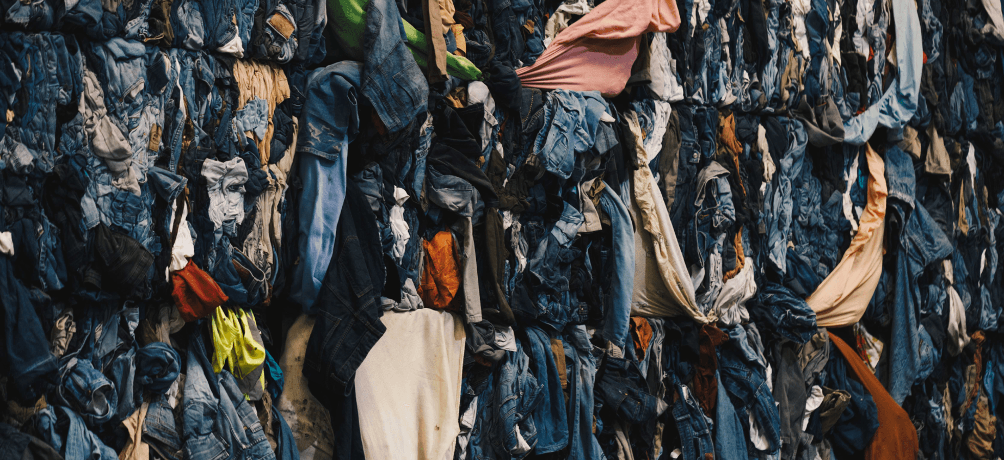 Picture of post-consumer textile waste to illustrate the waste hierarchy