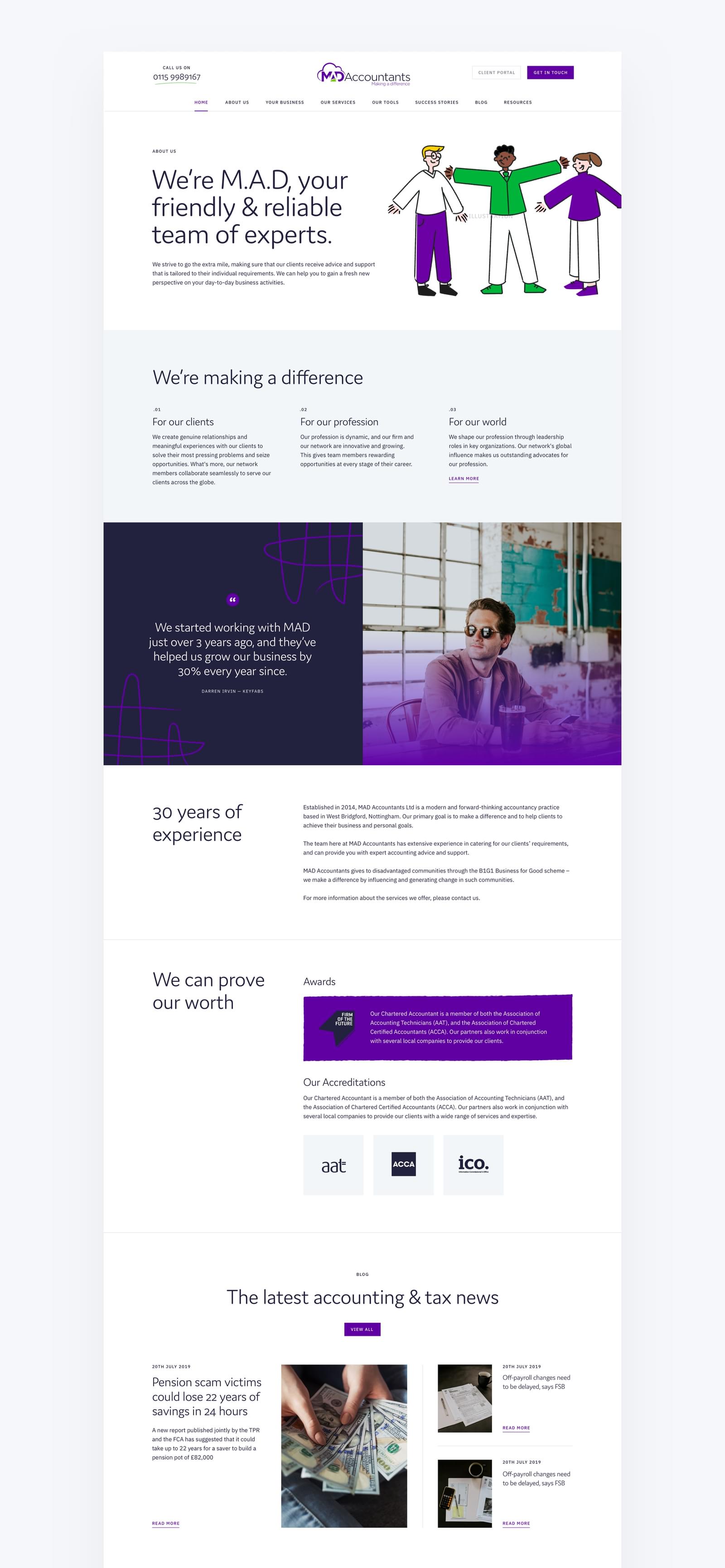 Effective branding by webdna M.A.D Accountants site
