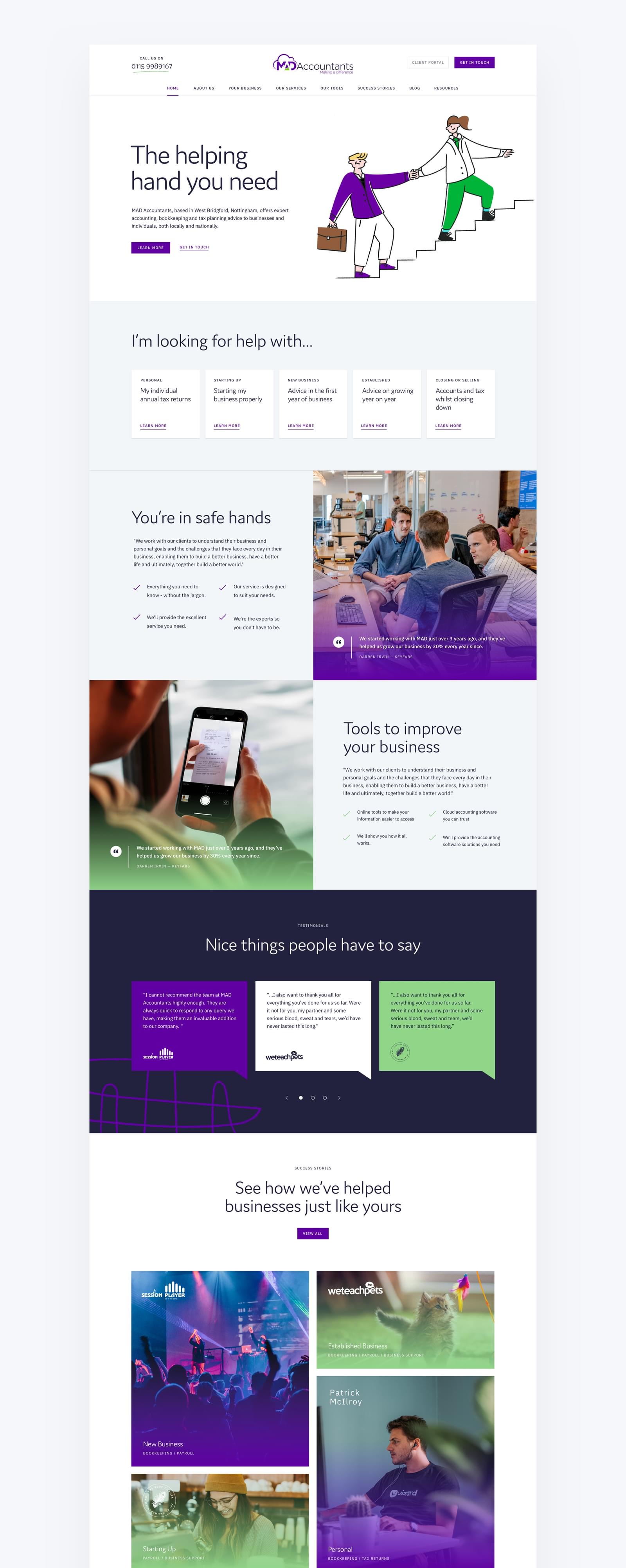 M.A.D Accountants website by webdna