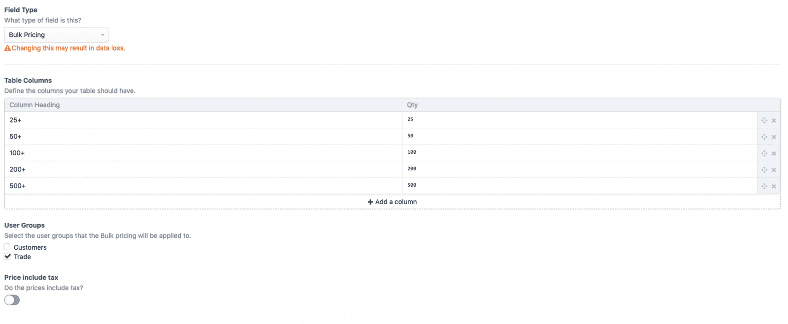 webdna Plugin Commerce Bulk Pricing