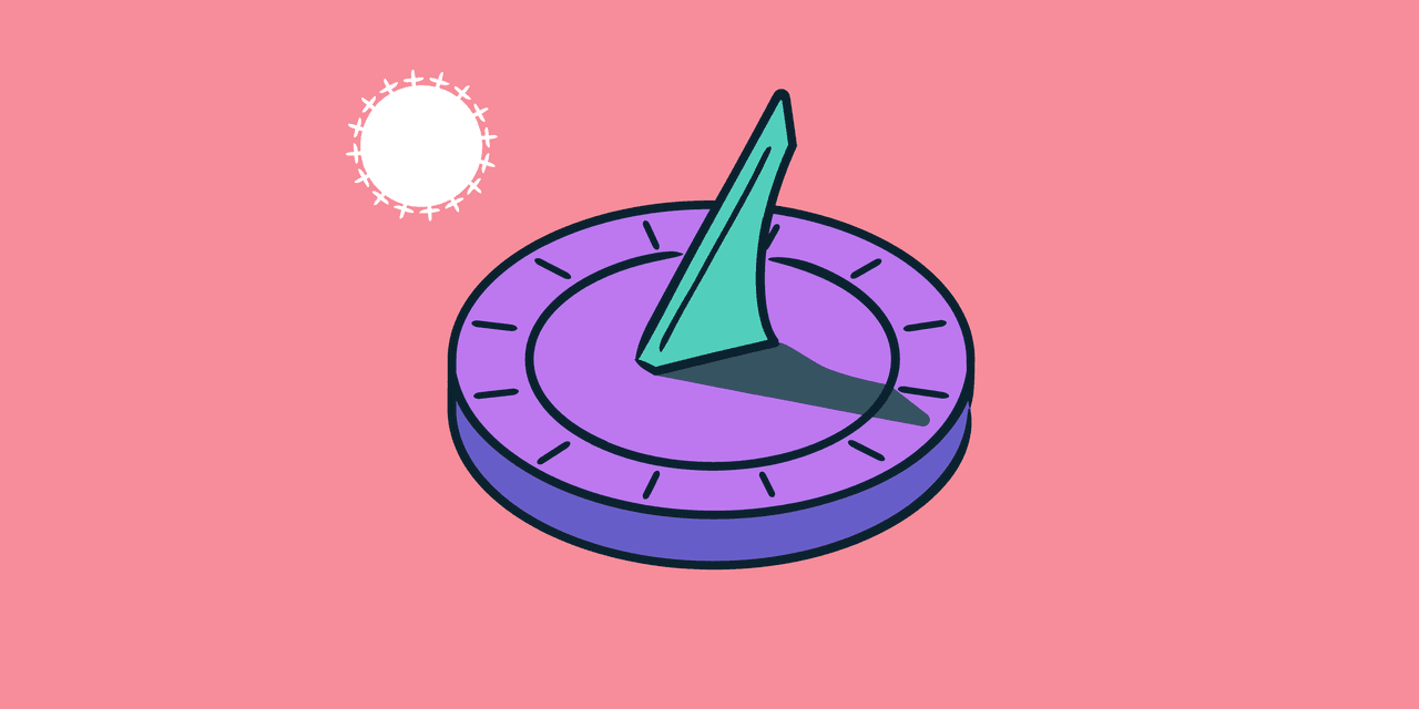Illustration of sundial with sun