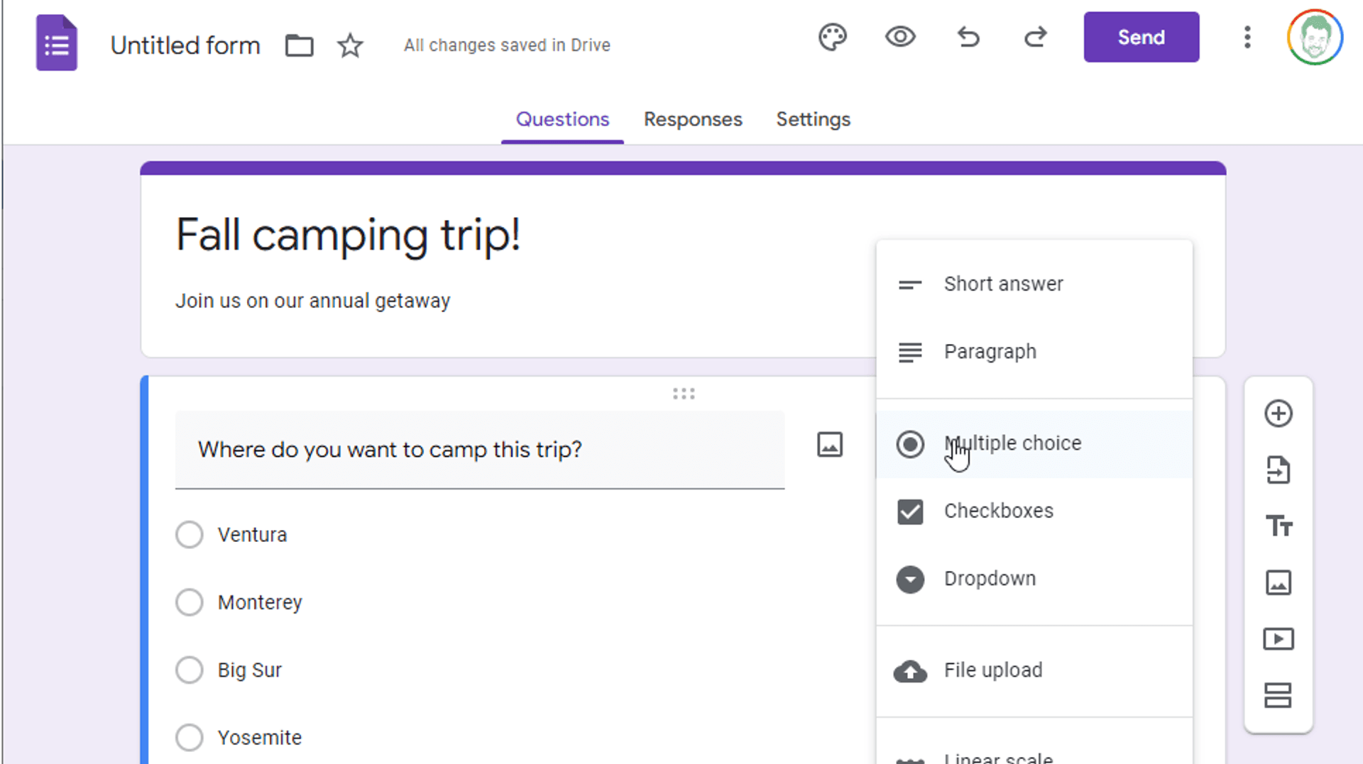 Google Form Example